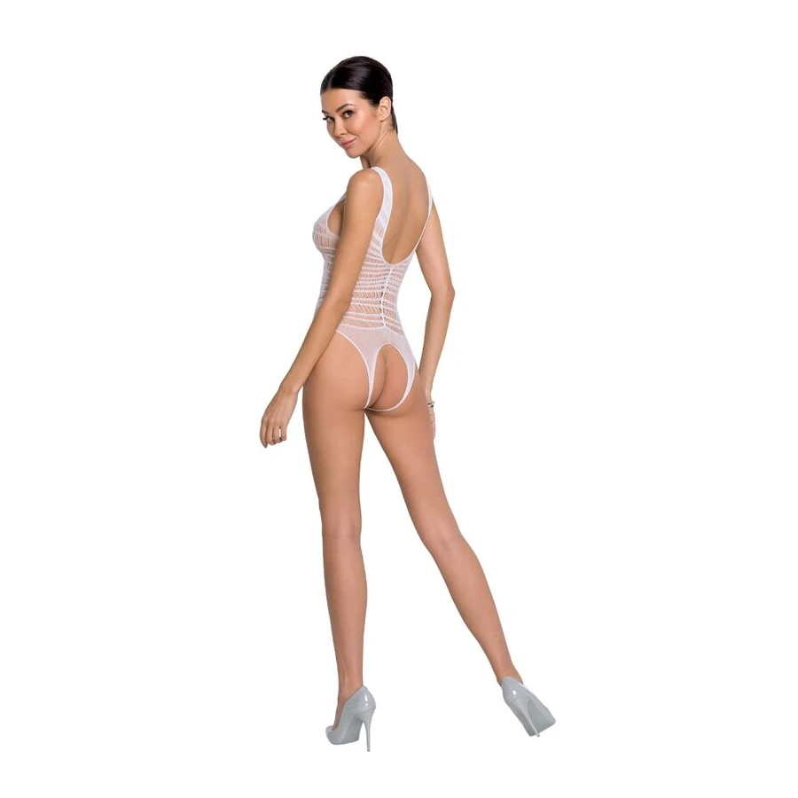 PASSION - FEMME BS086 BODYSTOCKING BLANC TAILLE UNIQUE